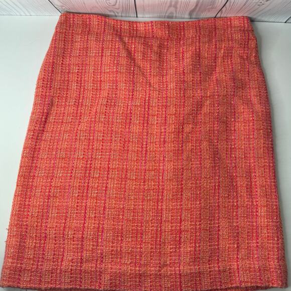 J. Crew Dresses & Skirts - J. Crew No. 2 Pencil Skirt Tweed Orange  Knee Length Career Academia Size 12
